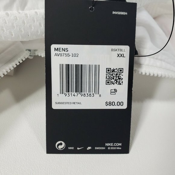 Nike Throwback Basketball ZIP Jacket Men's Size XXL White Blue AV9755-102 NWT - Picture 9 of 11